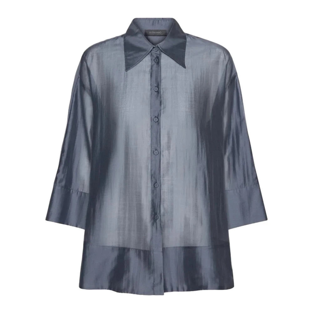 Elena Mirò Donna Blu - Button-Front Shirt - Blouses & Shirts - L
