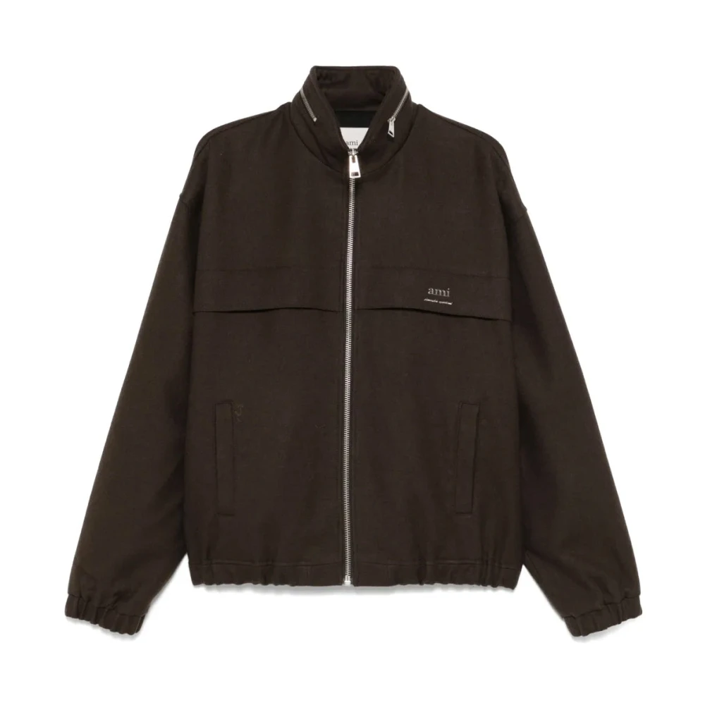 Ami Paris Men's Brown Wool Casual Jacket