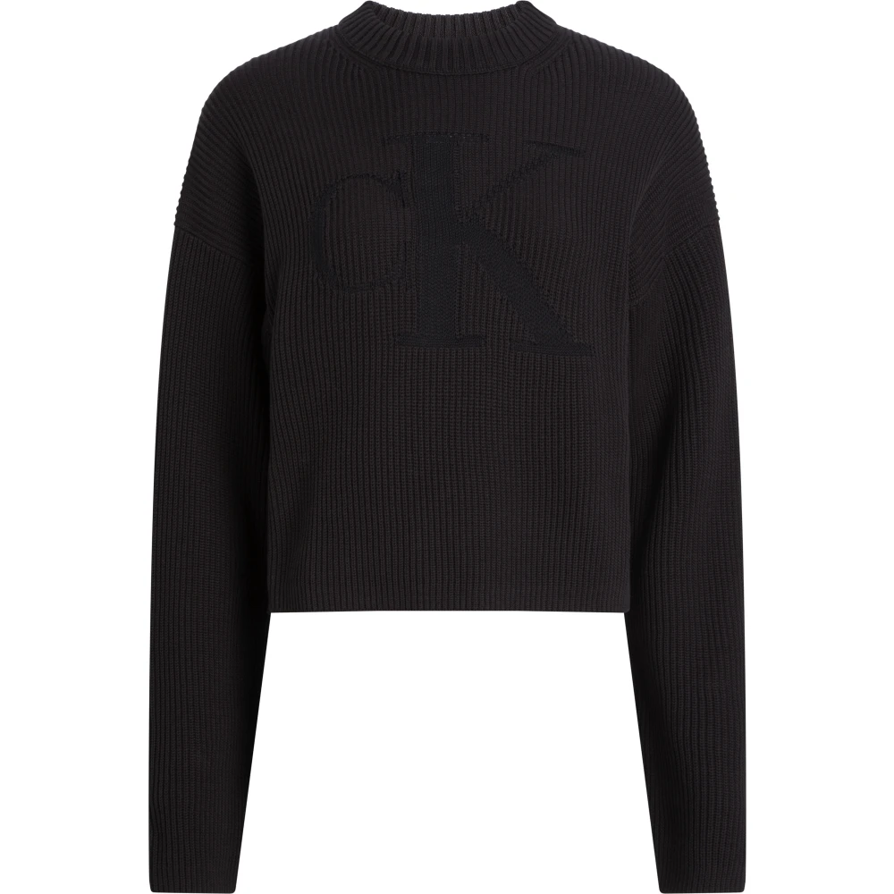Calvin Klein Biologisch Katoen Zwarte Trui Black Dames