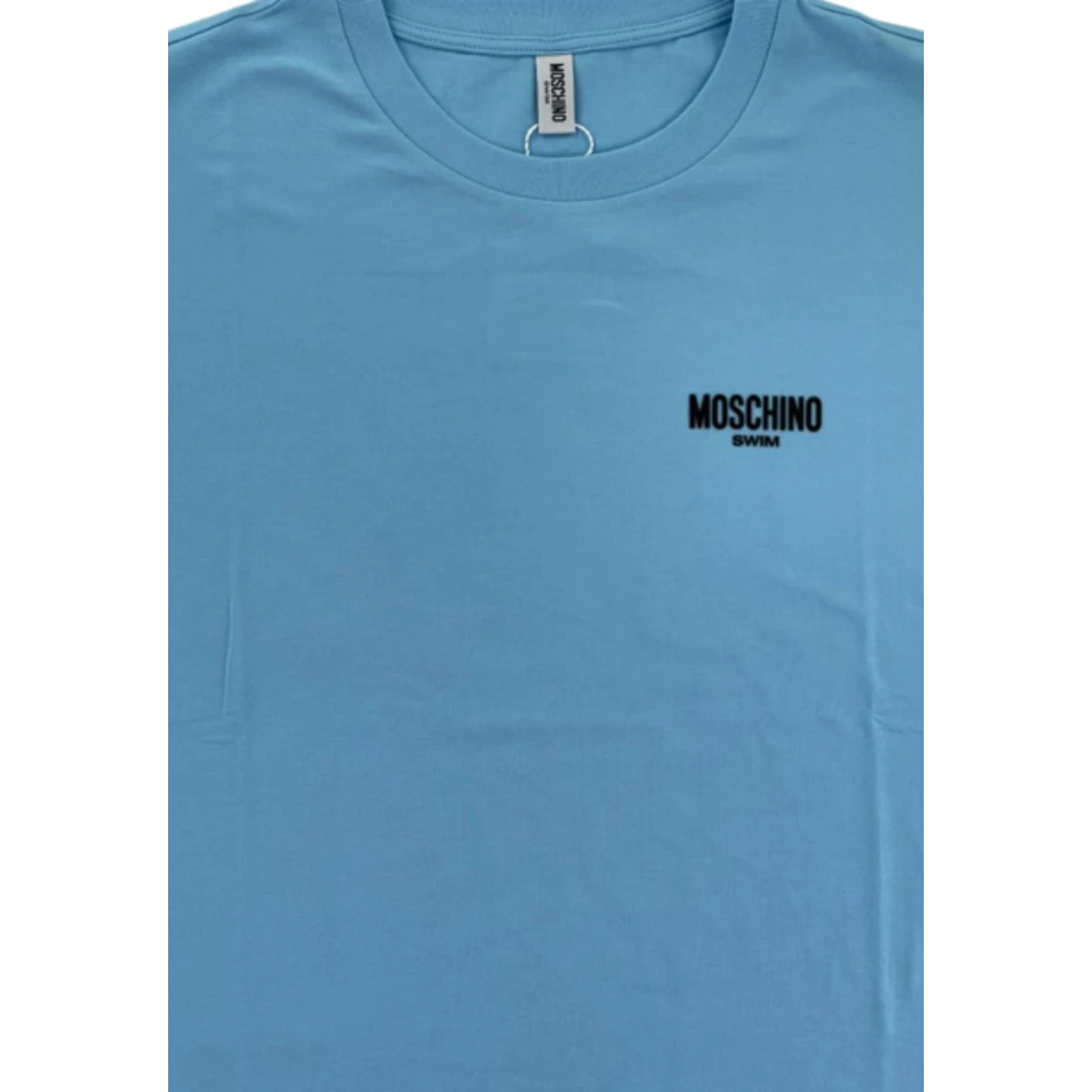 Moschino Heren Logo Swim Tee Blue Heren