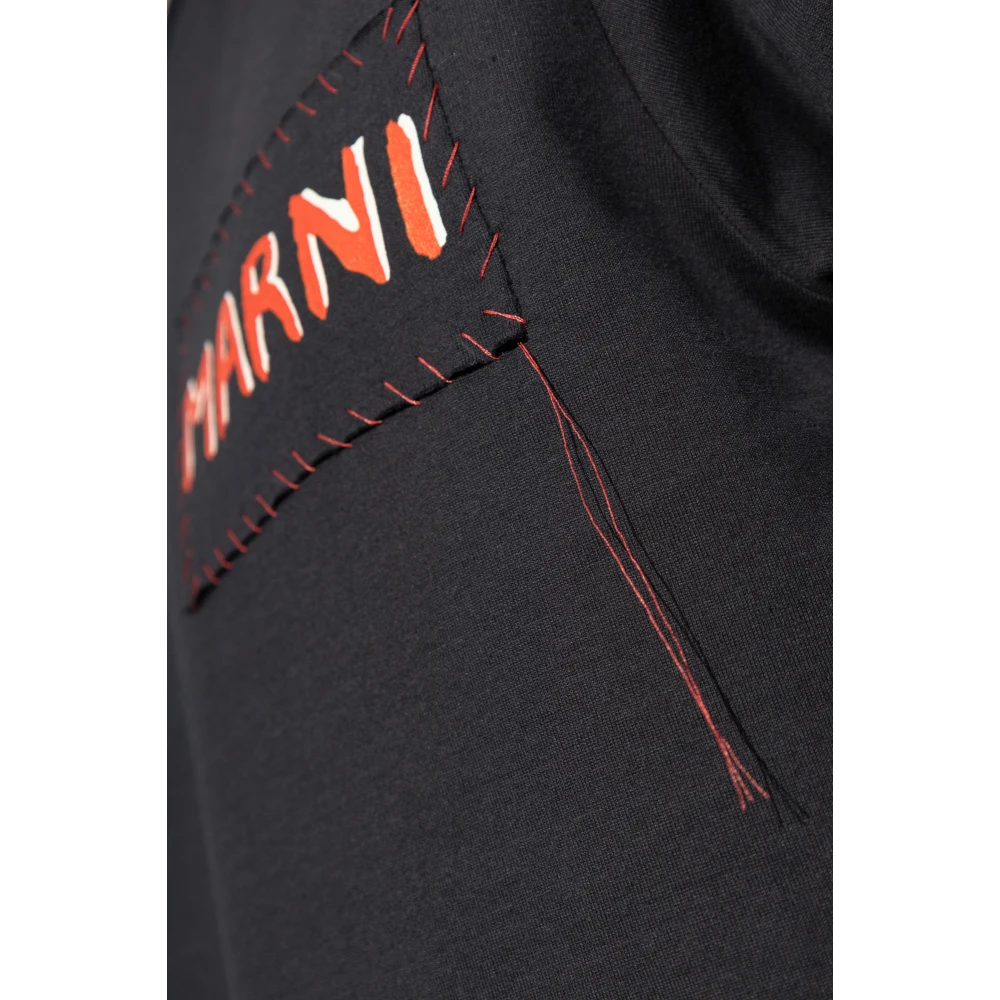 Marni T-shirt met logo Black Heren