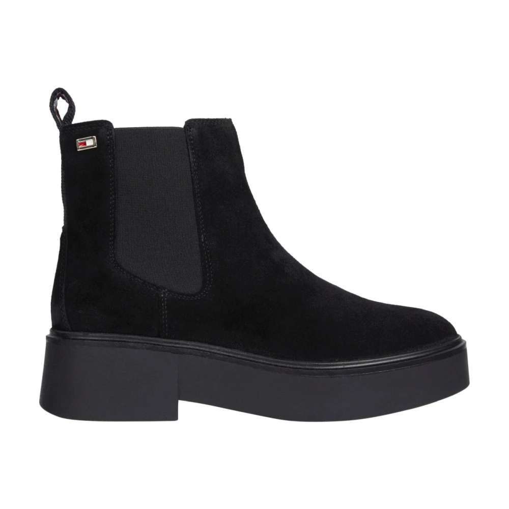 Tommy Hilfiger Women's Black Chelsea Flag Ankle Boots