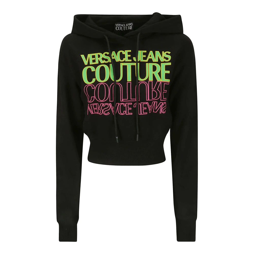 Versace Jeans Couture Hoodie met Ritssluiting Black Dames