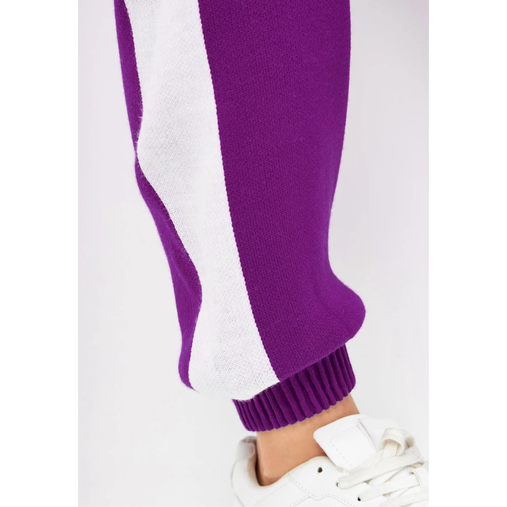 Cesare Gaspari CG Gebreide Jogger set Paars Purple Dames