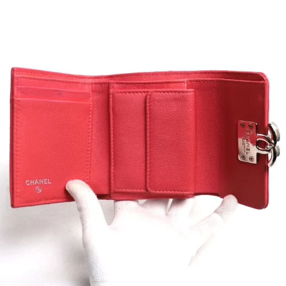 Chanel Vintage Pre-owned Leather wallets Pink Dames