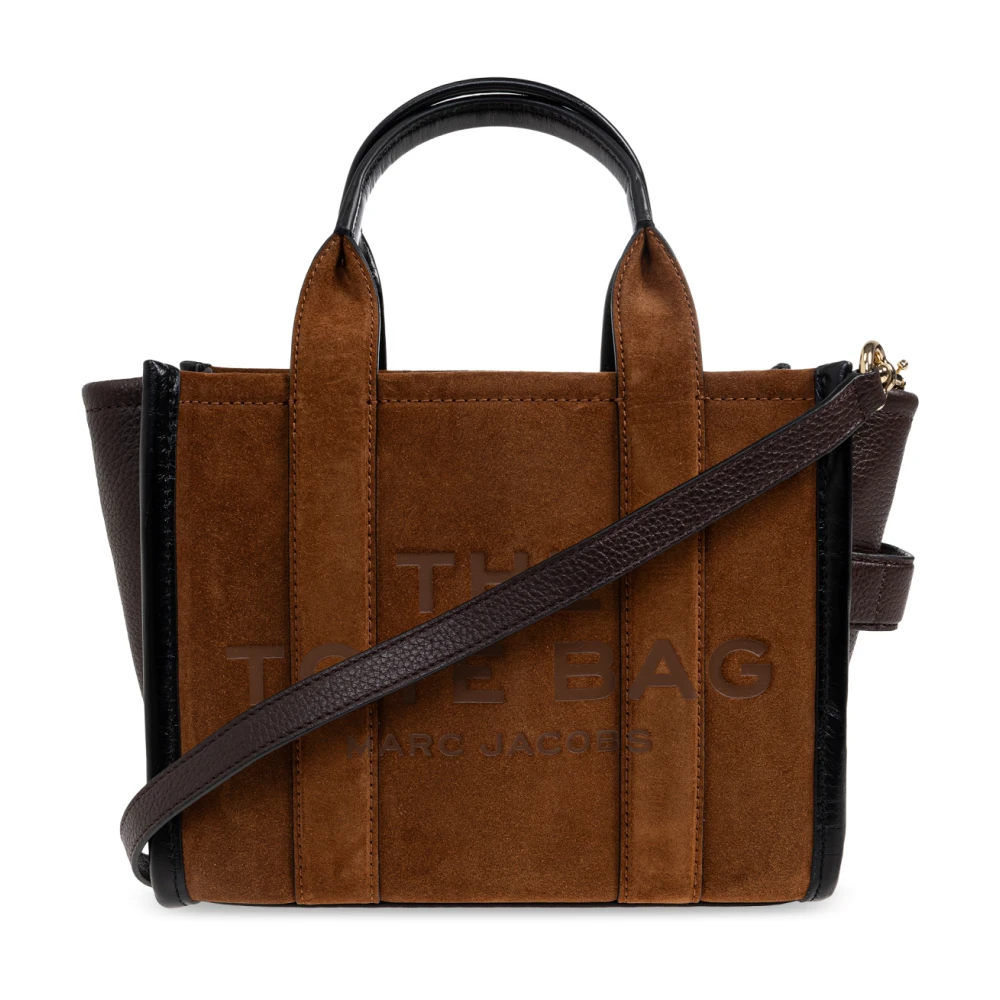 Marc Jacobs Women's Brown Shopping Bags, One Size, The Small Suede Leather Blocked Tote Bag