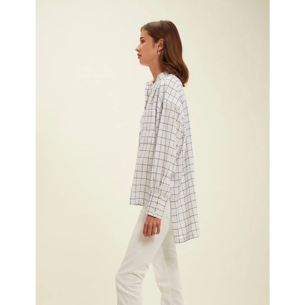 Ines De La Fressange Paris Wit geruite overhemd voor de zomer Blue Dames