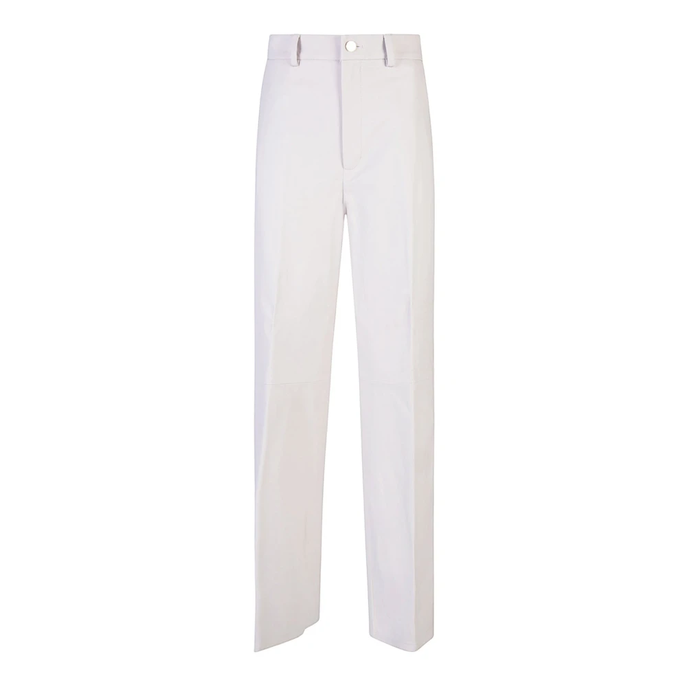 Eleventy Nappa Leren Broek White Dames