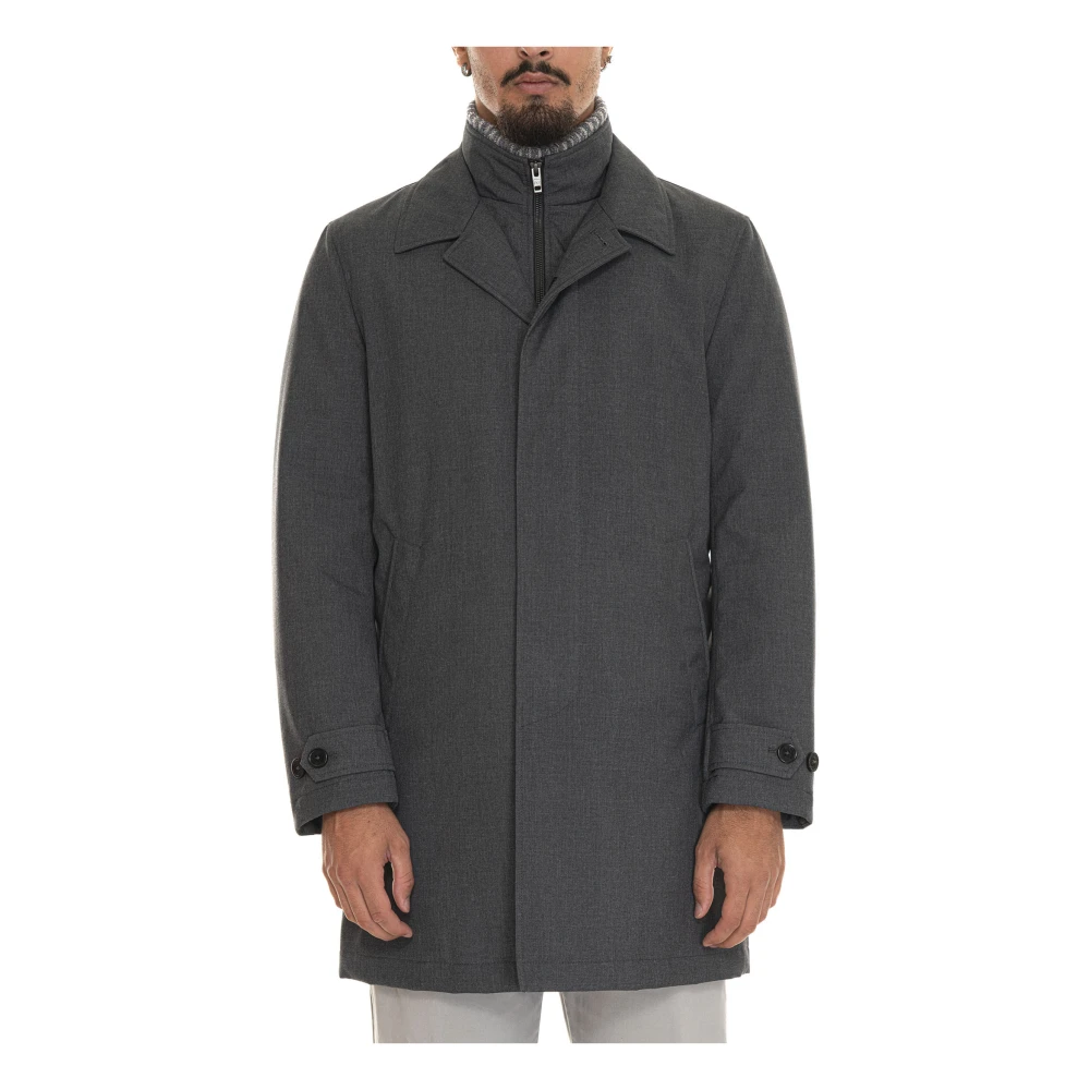 Fay Canvas Morning Coat met knoopsluiting Black Heren