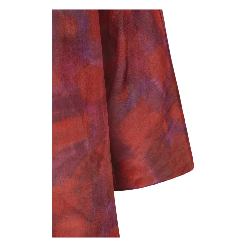 Cortana Aquarel Print V-Hals Blouse Red Dames