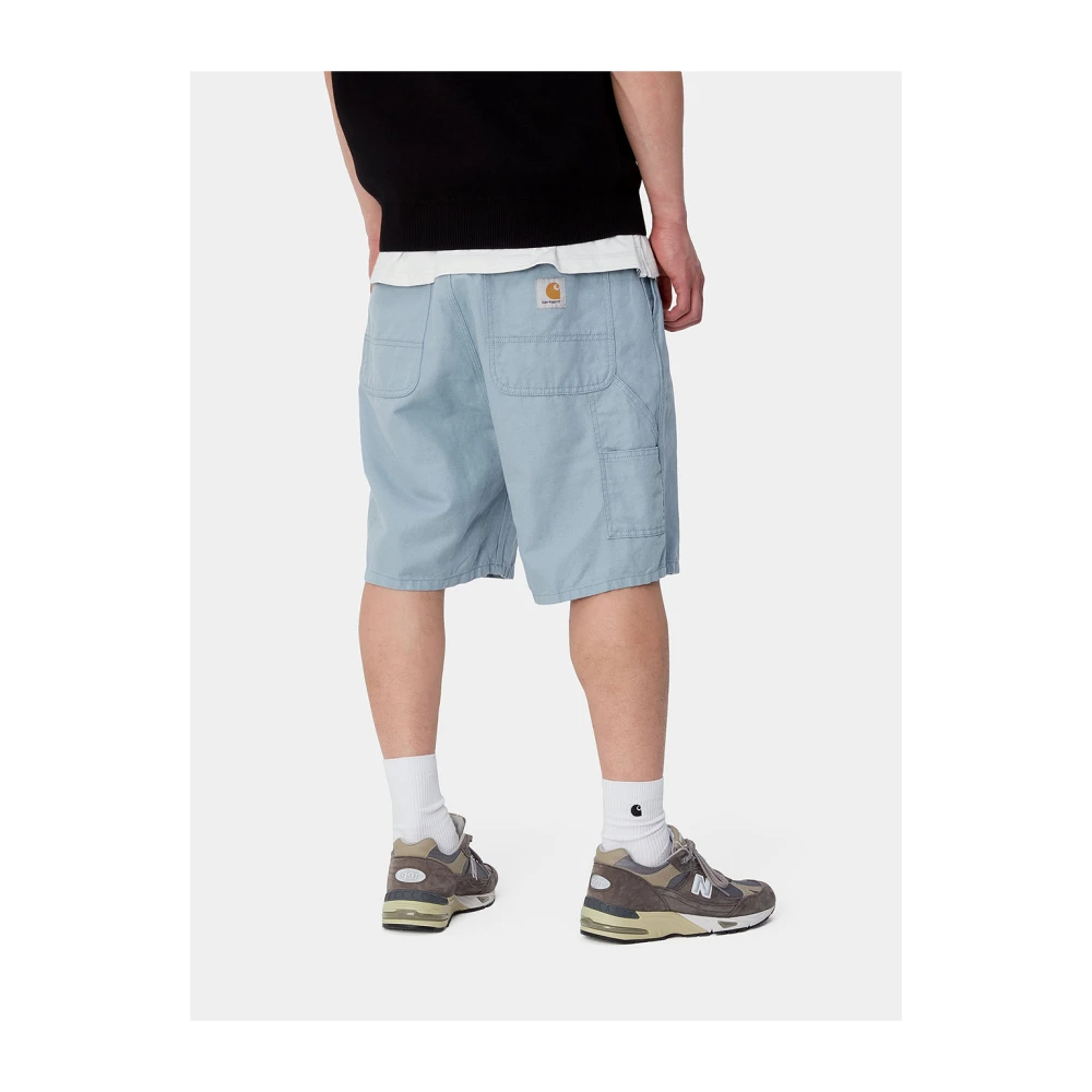 Carhartt WIP Relaxed Fit Katoen Linnen Shorts Blue Heren