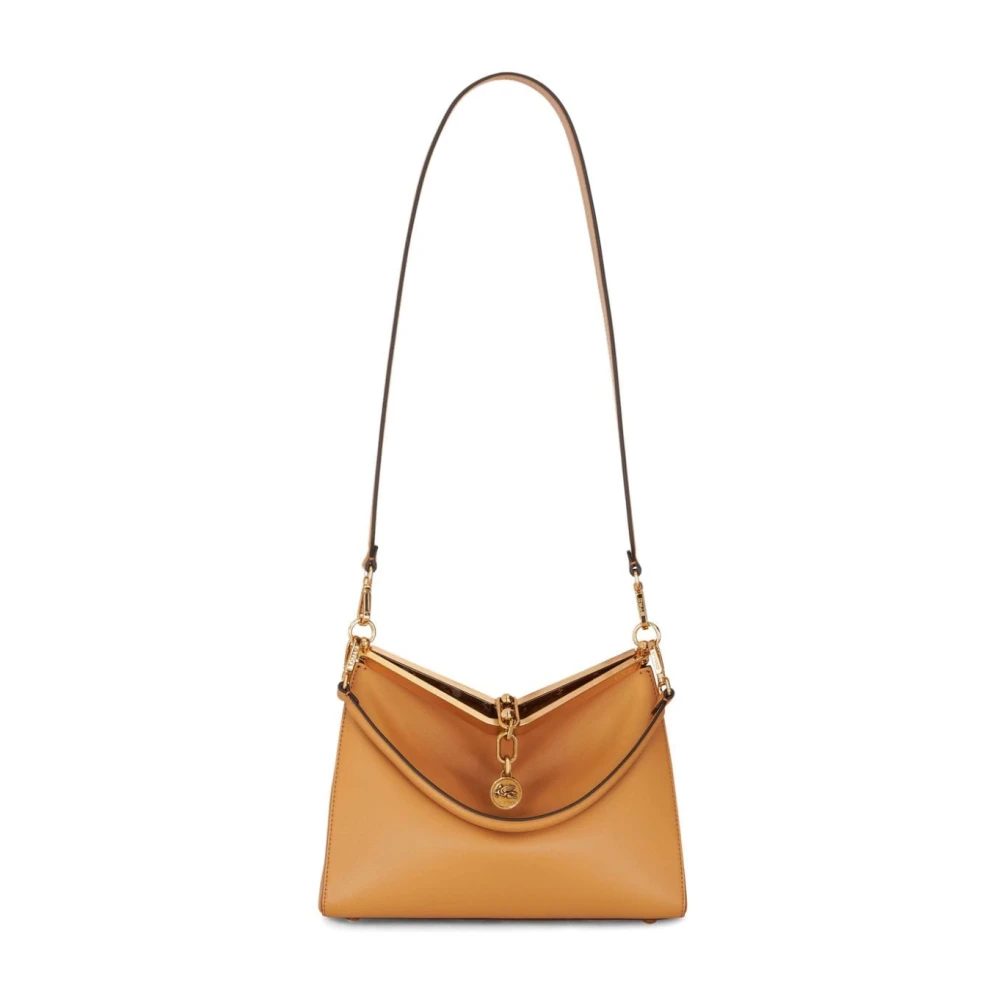 ETRO Bruine leren schoudertas met Pegasus motief Brown Dames
