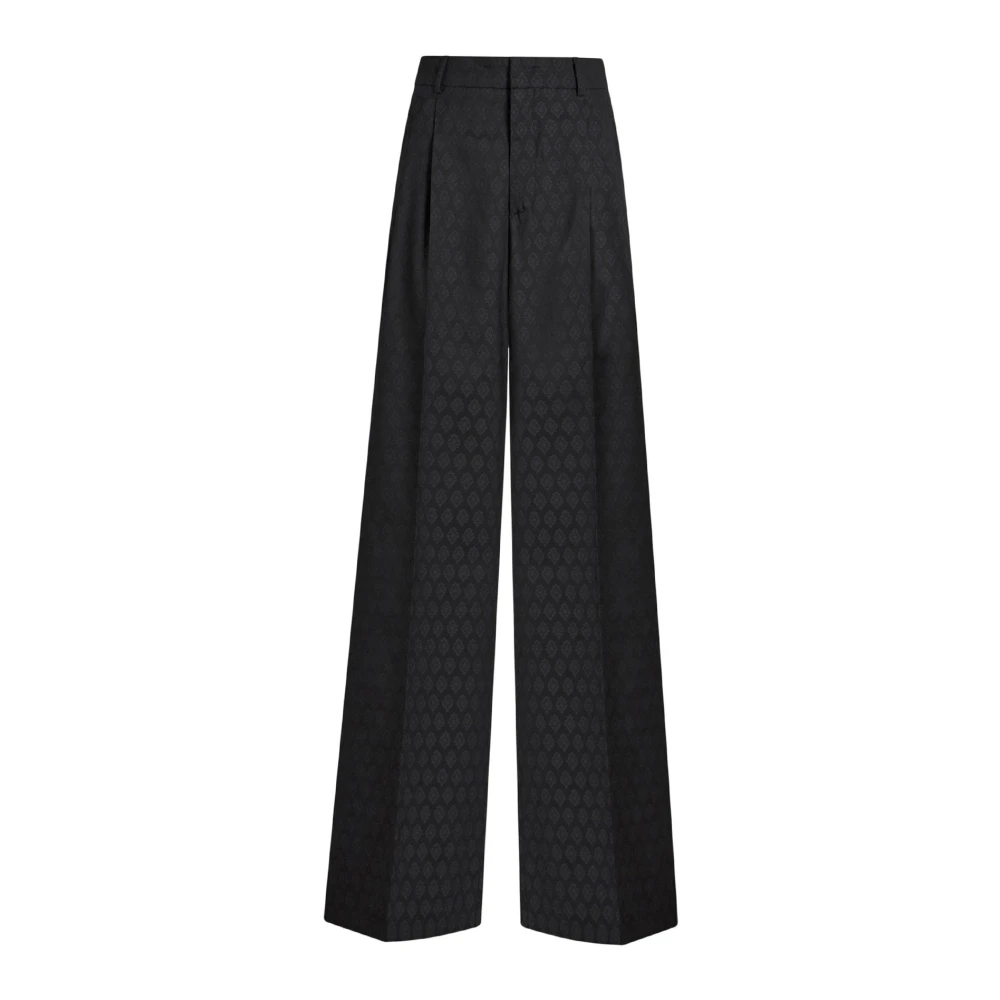 ETRO Geometrische Jacquard Wijde Broek Black Dames