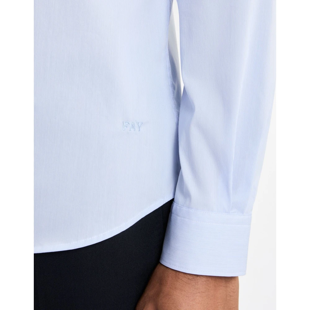 Fay Stretch katoenen overhemd Blue Heren