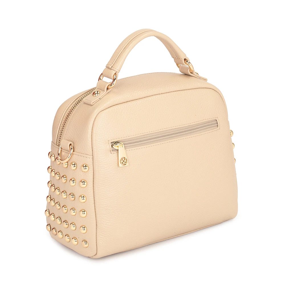 Kazar Handtas van leer versierd met studs Beige Dames