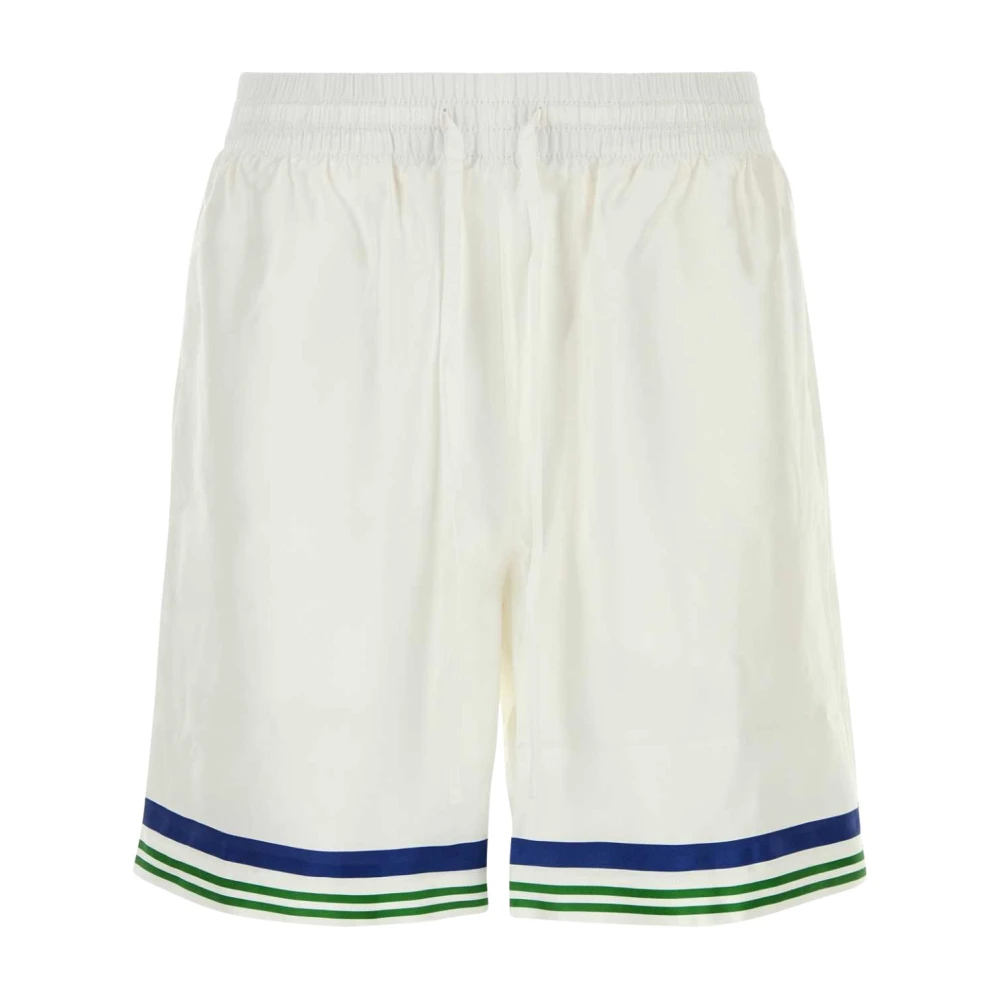 Casablanca Men's White Training Shorts, M, Tennis Mascot Drawstring Shorts