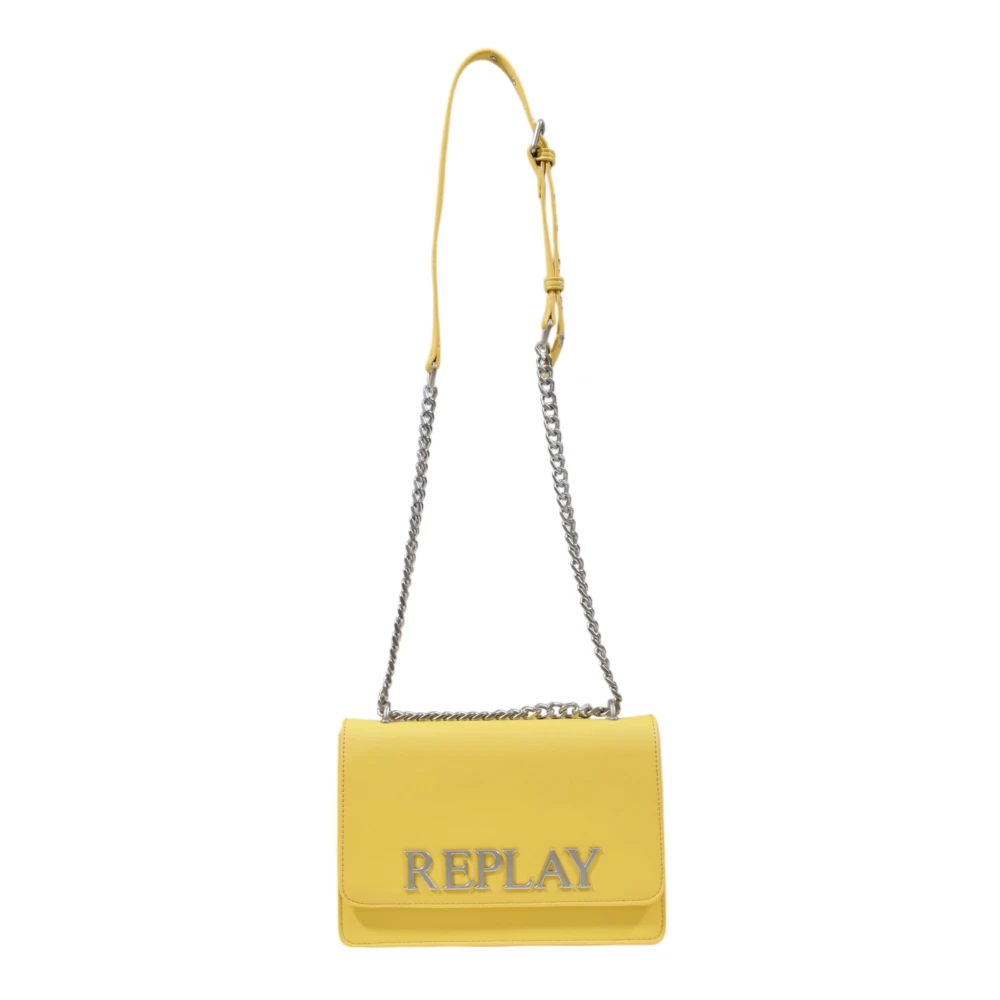 Replay Gele Schoudertas met Clipsluiting Yellow Dames