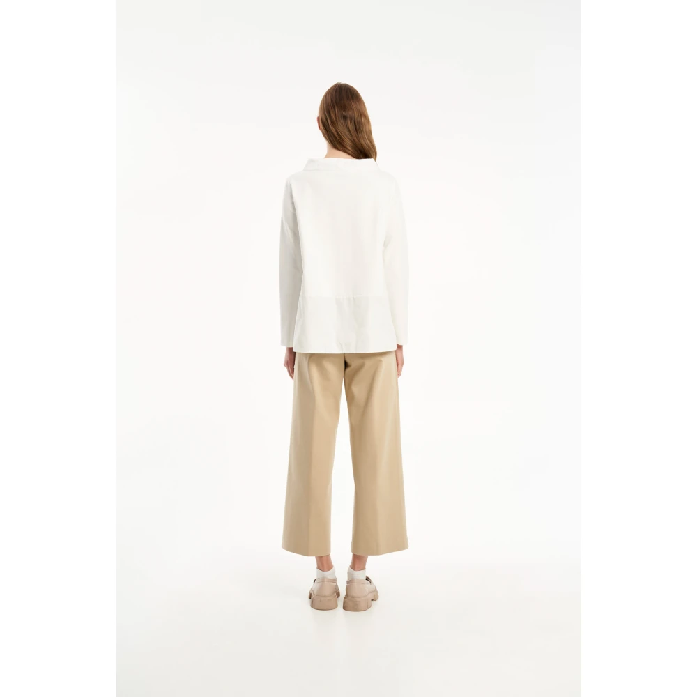 Vicario Cinque Ontspannen Elegante Wijde Broek Beige Dames