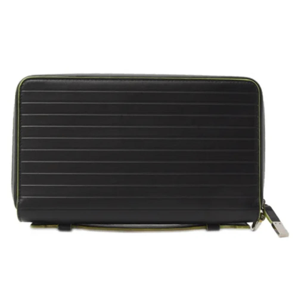 Dior Vintage Pre-owned Leather wallets Black Heren