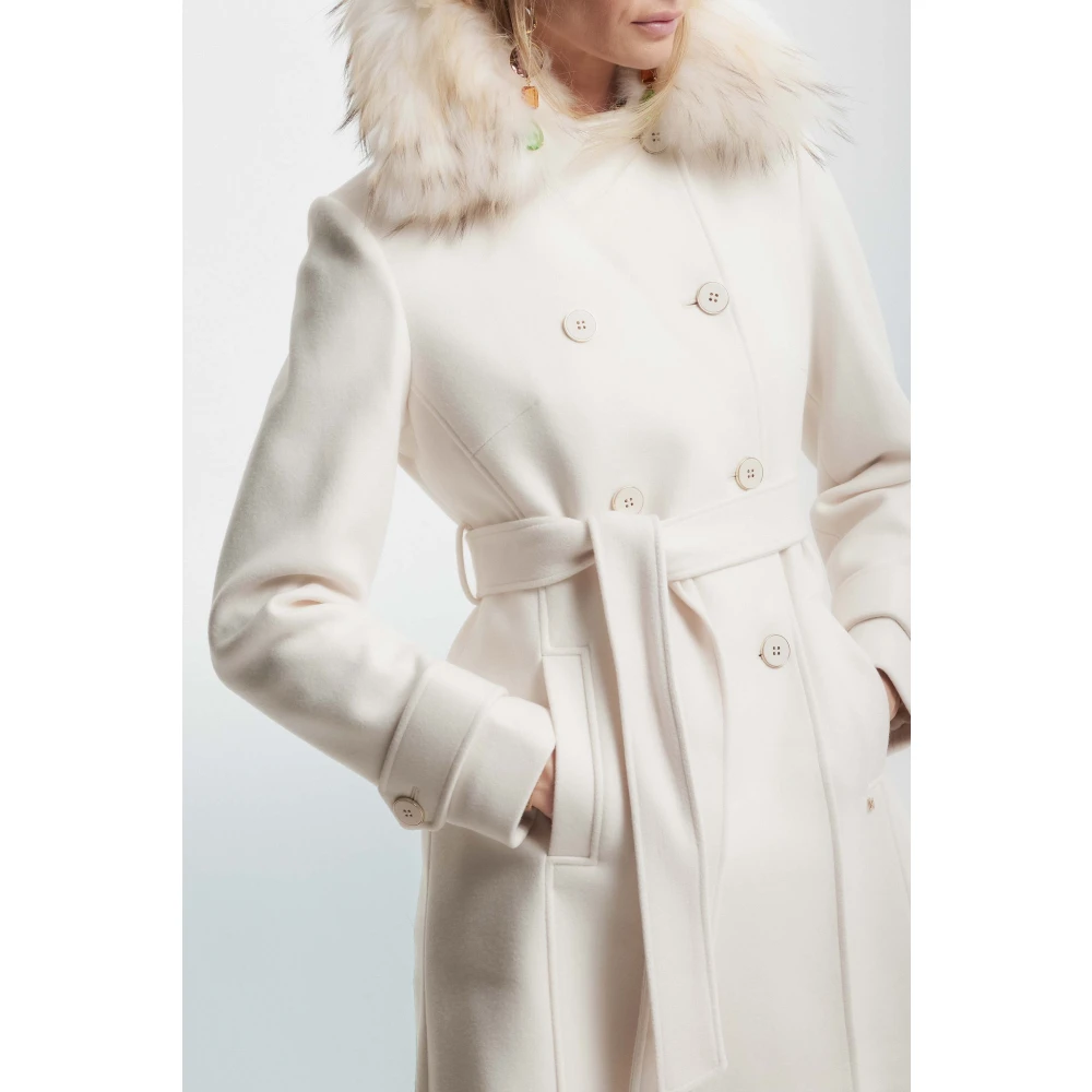 Kocca Jas met bontkraag Beige Dames