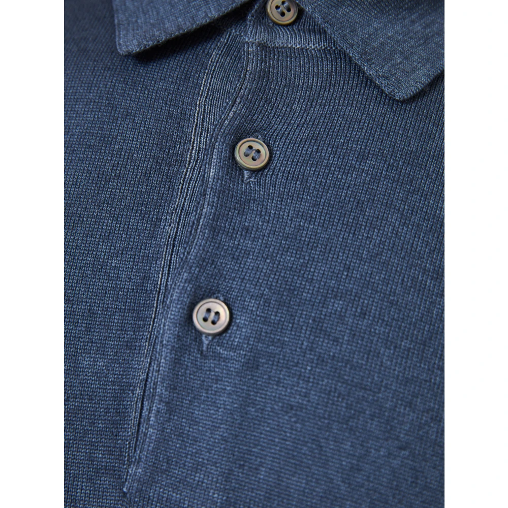 Gran Sasso Wollen Polo Shirt Gemaakt in Italië Blue Heren