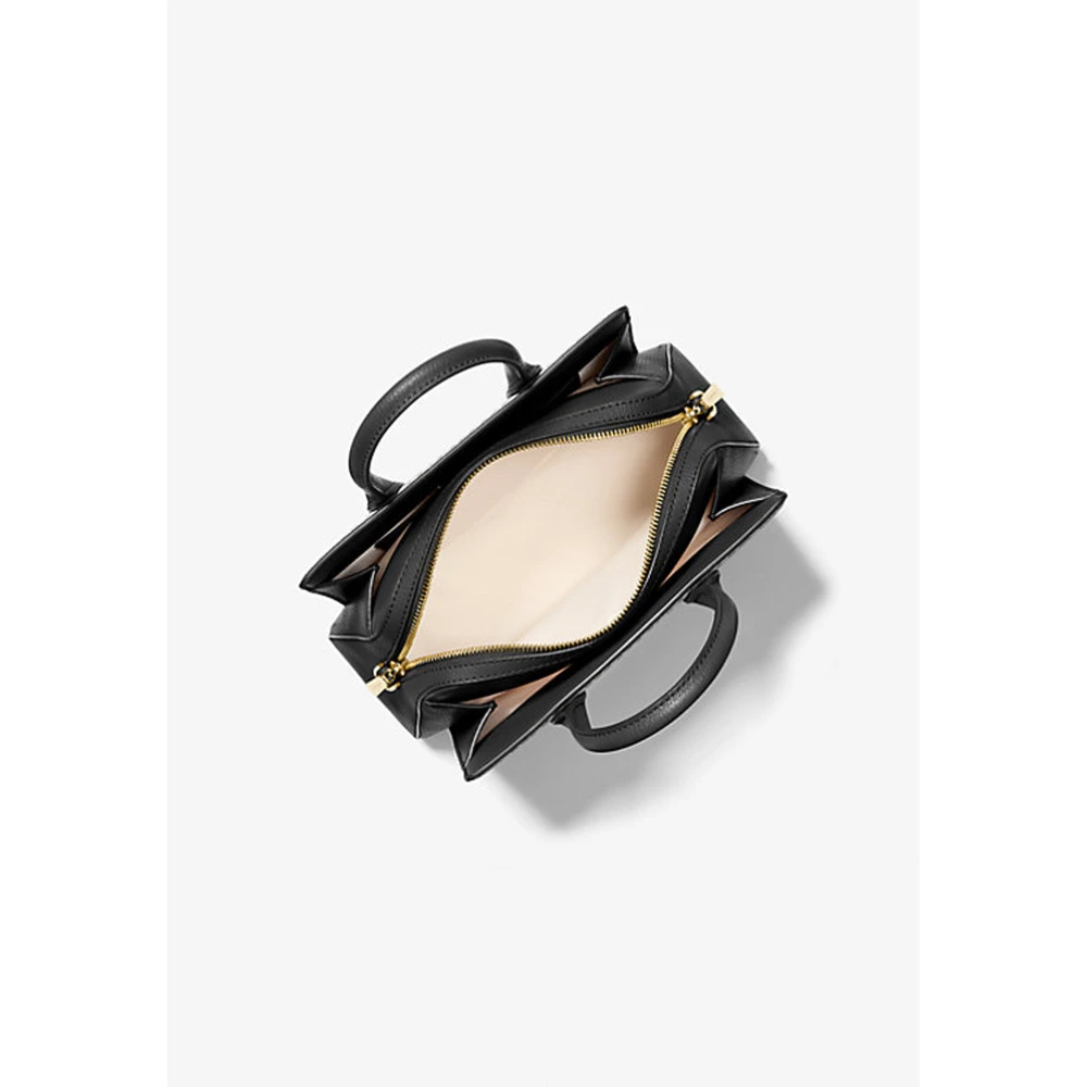 Michael Kors Gestructureerde lederen schoudertas Black Dames