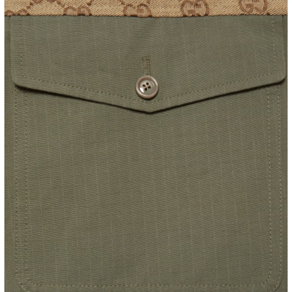 Gucci GG canvas-panel cargo broek Green Heren