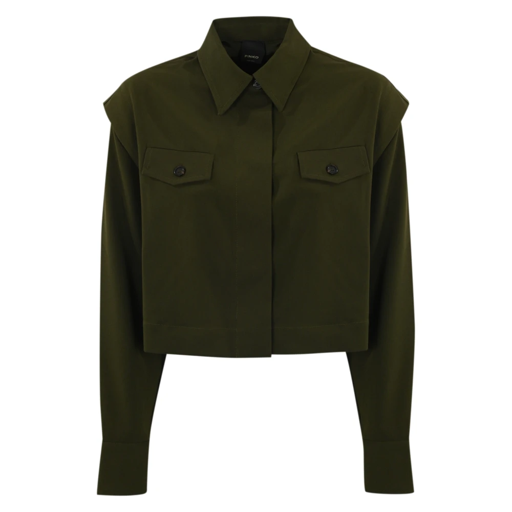 Pinko Groene Viscose Shirt Green Dames