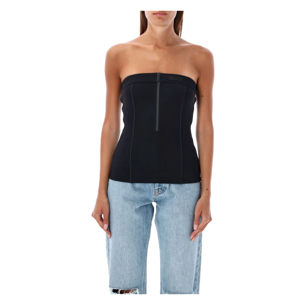 Coperni Zwart Open Rug Bustier Topwear Black Dames