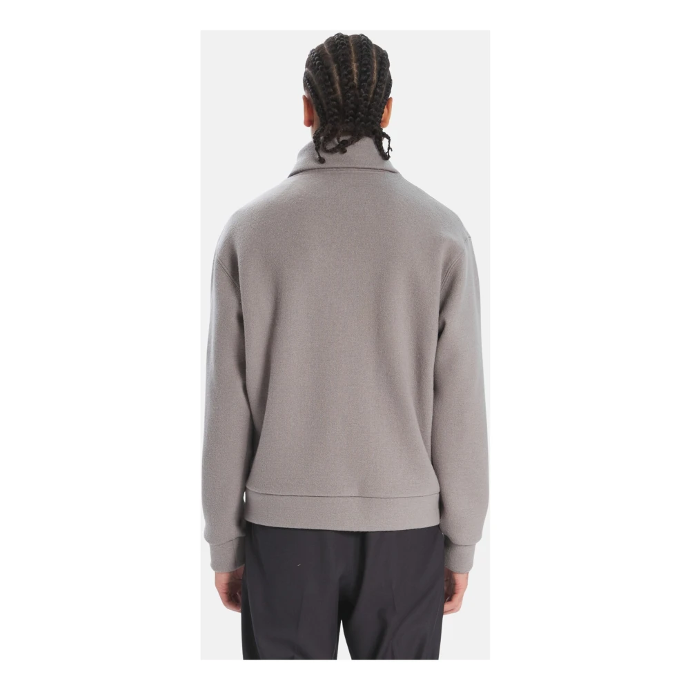 Barena Venezia Wollen Jersey Rits Sweater met Zakken Gray Heren