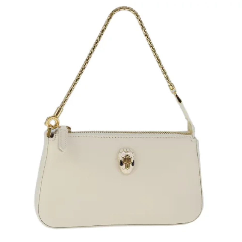 Bvlgari Vintage Pre-owned Leather handbags White Dames