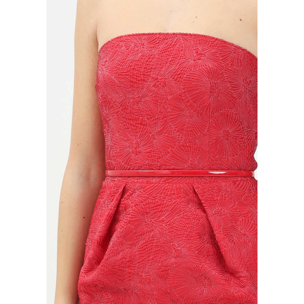 Max Mara Rode Bloemen Lange Jurk Red Dames