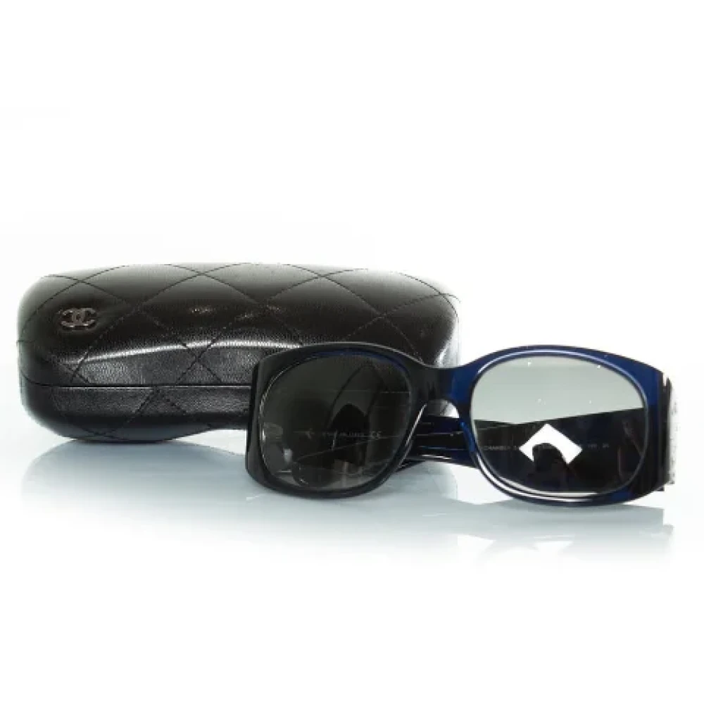 Chanel Vintage Pre-owned Fabric sunglasses Blue Dames