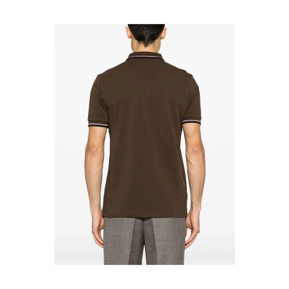 Fred Perry Koffiebruine Gestreepte Polo Sweater Brown Heren