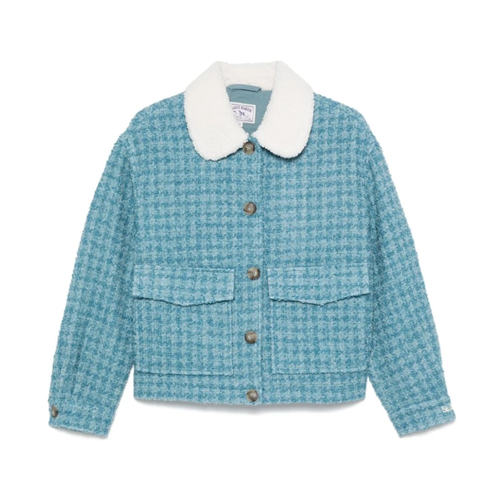 MC2 Saint Barth Celeste Tweed Outerwear Jas Blue Dames