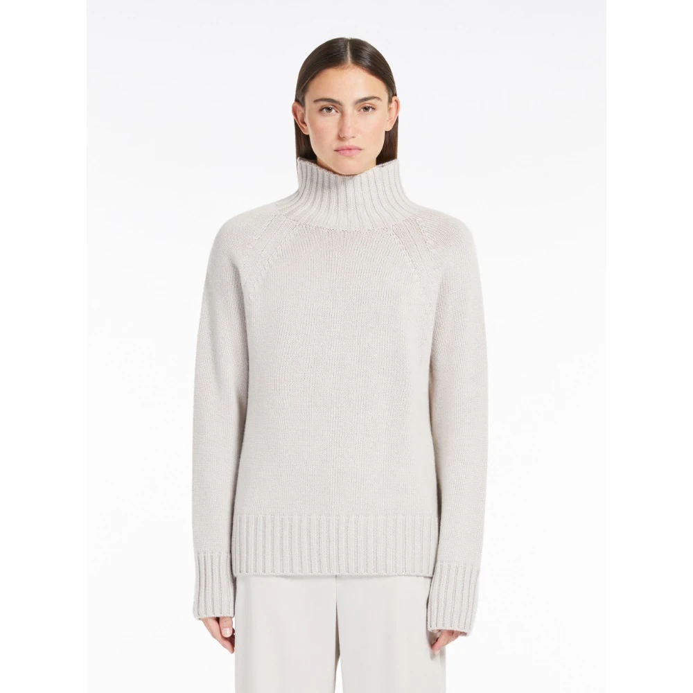 Max Mara Beige Raglan Hoge Hals Sweater Beige Dames