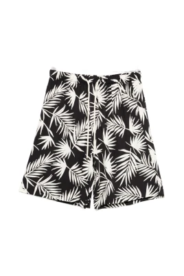 Shorts med lövtryck
