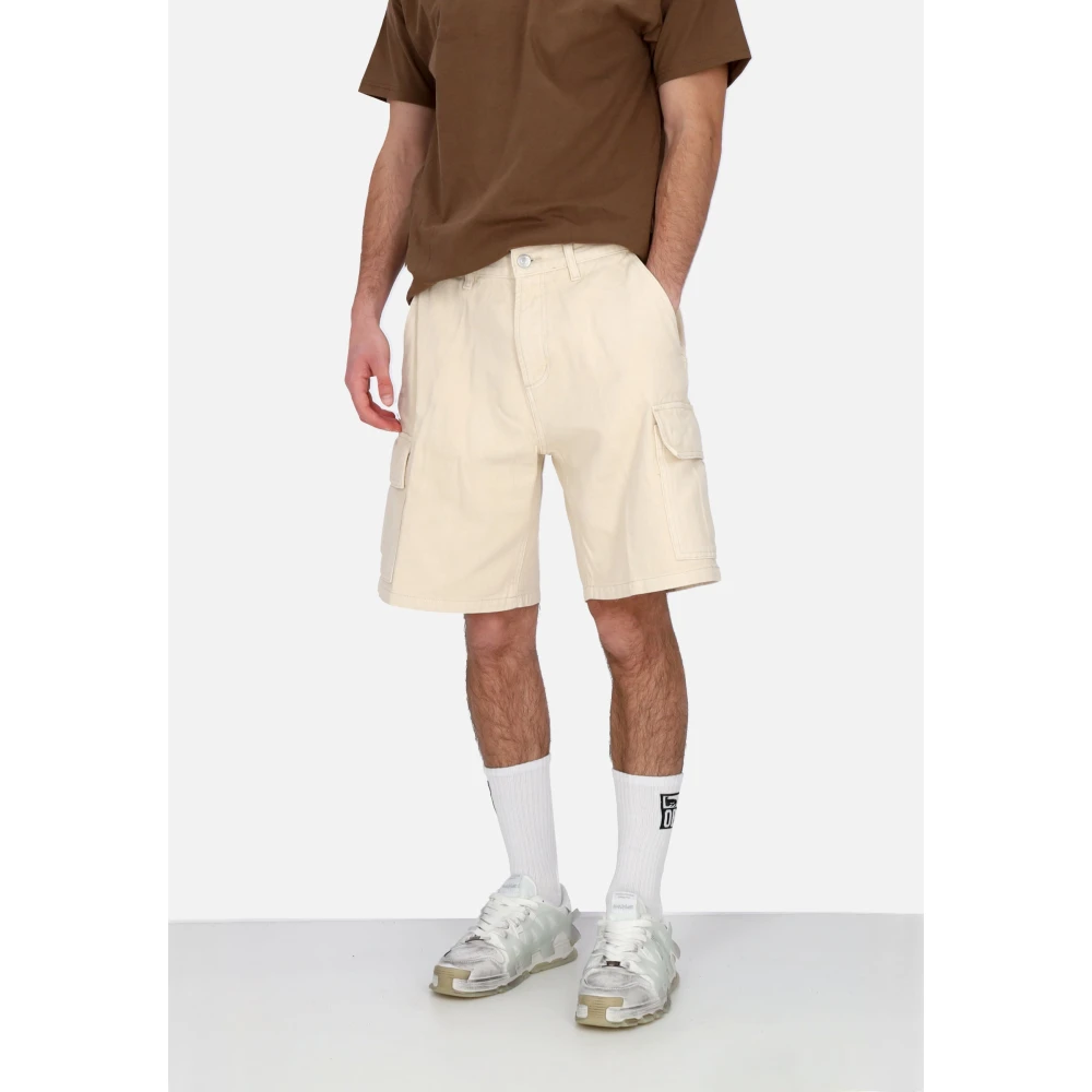 Obey Baggy Denim Cargo Shorts Beige Heren
