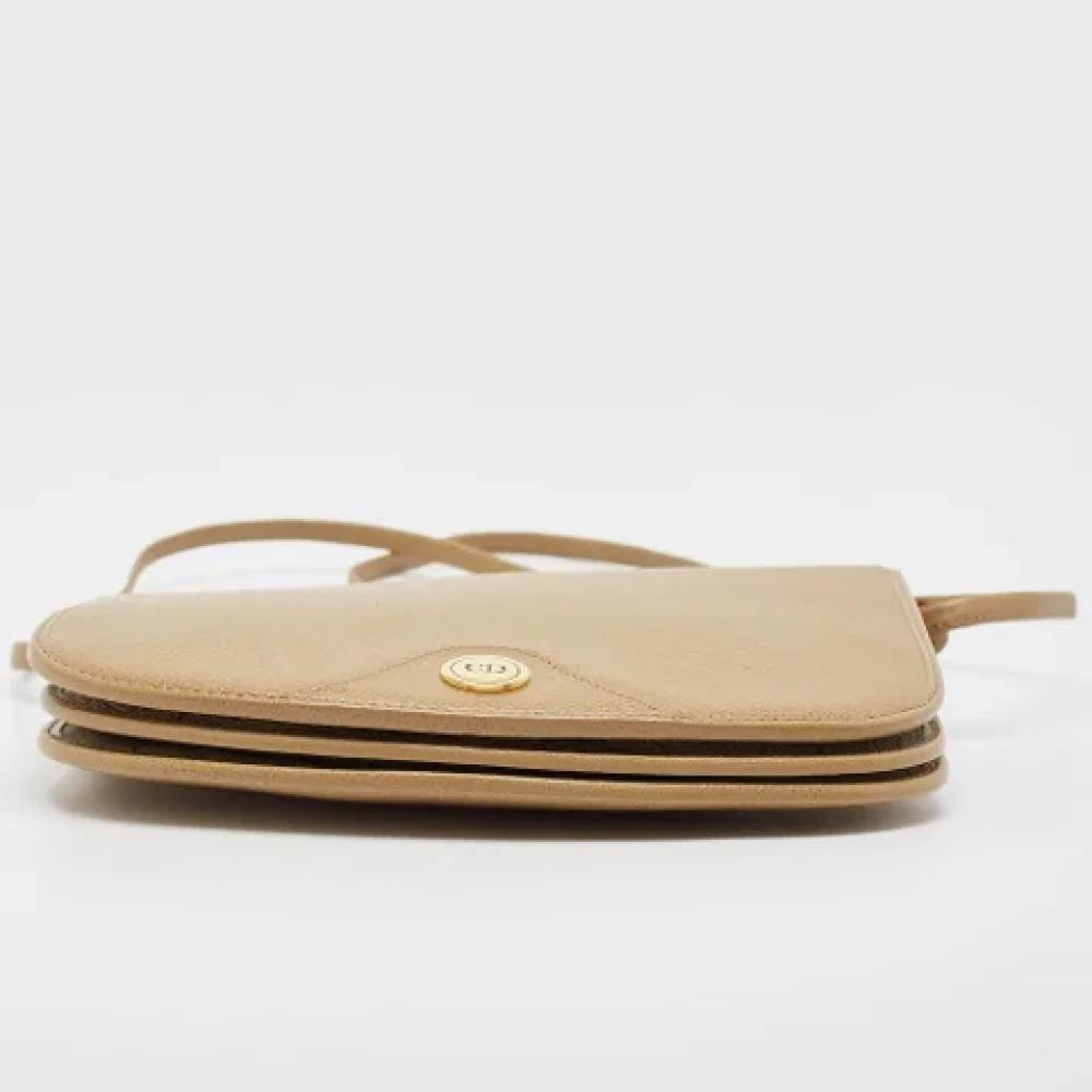 Dior Vintage Pre-owned Coated canvas shoulder-bags Beige Dames