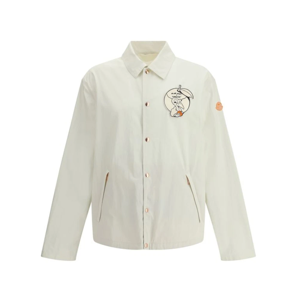 Moncler Men's White Light Jackets, L, Donald Glover Satsuma Shirt Jacket