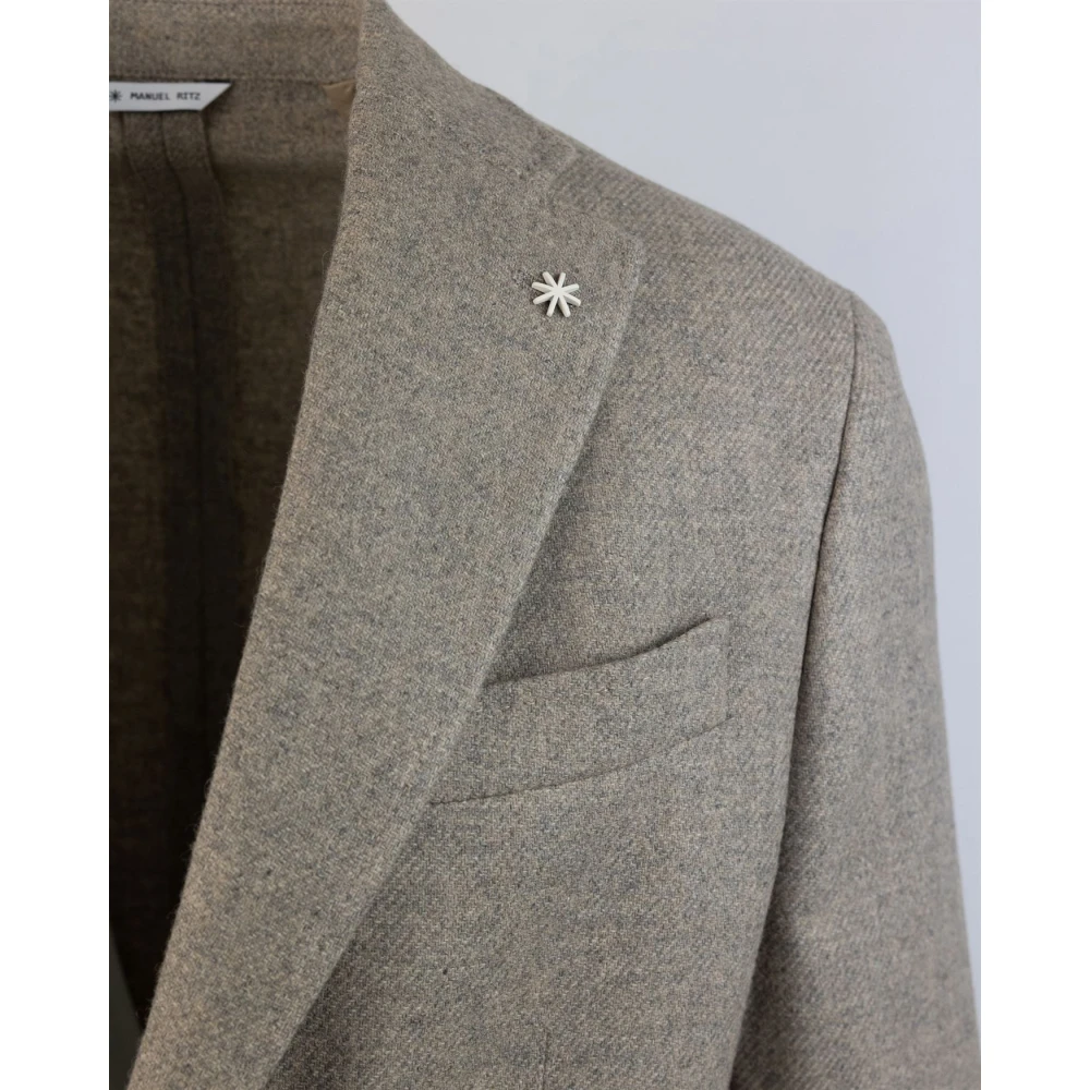 Manuel Ritz Klassieke Grijze Jas met Revers Gray Heren