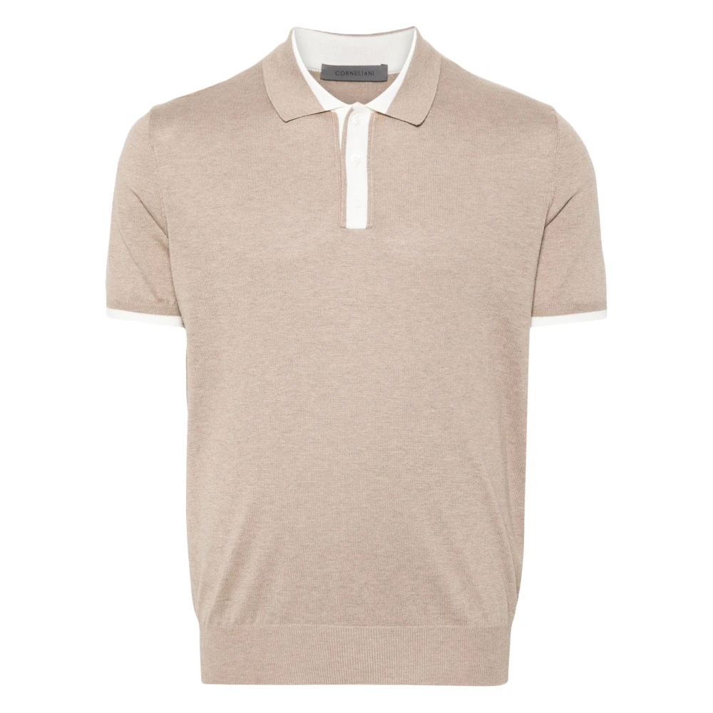 Corneliani Casual Polo Shirt in Beige Zijde Katoen Beige Heren