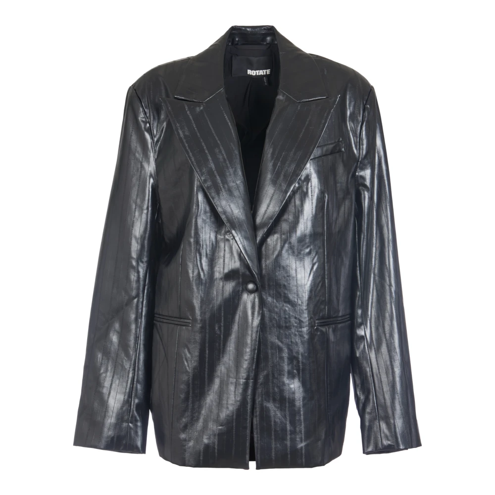 Rotate Birger Christensen Gecoate Oversized Jas Black Dames