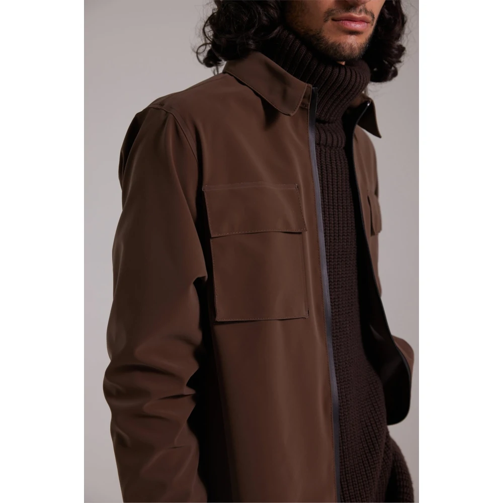 Stutterheim Waterdicht Met Rits Overshirt Brown Heren