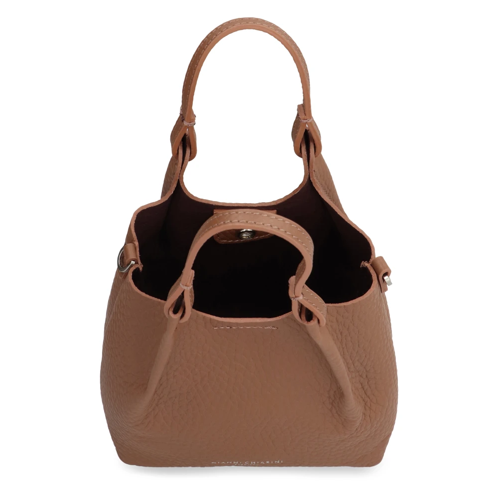 Gianni Chiarini Leren handtas met afneembare band Brown Dames