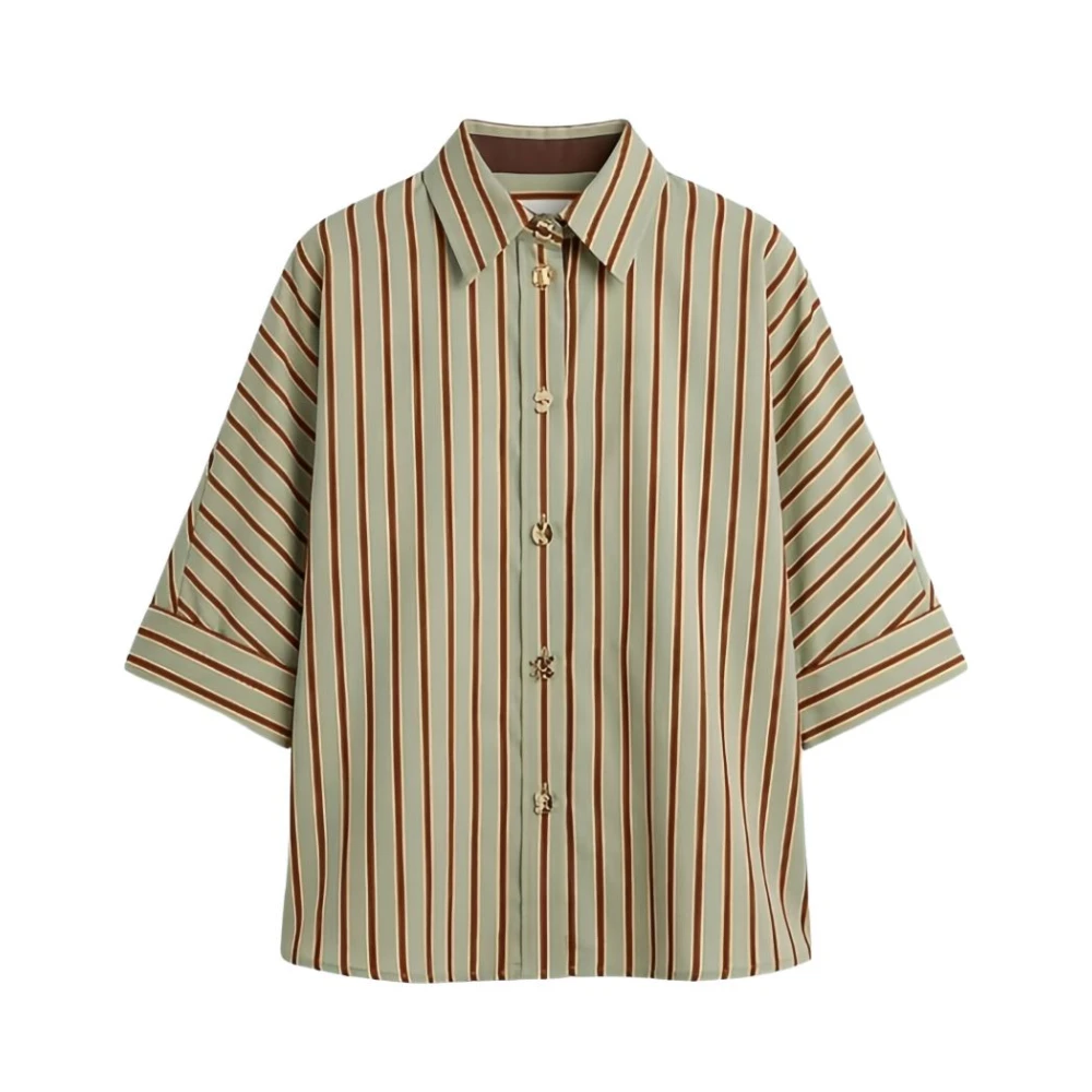 Liu Jo Women's Multicolor Shirts, L, Striped Rayon Shirt