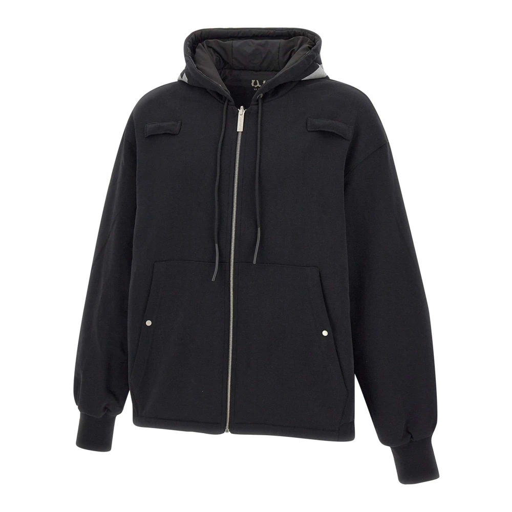 44 Label Group Ritsritshoodie met capuchon Black Heren