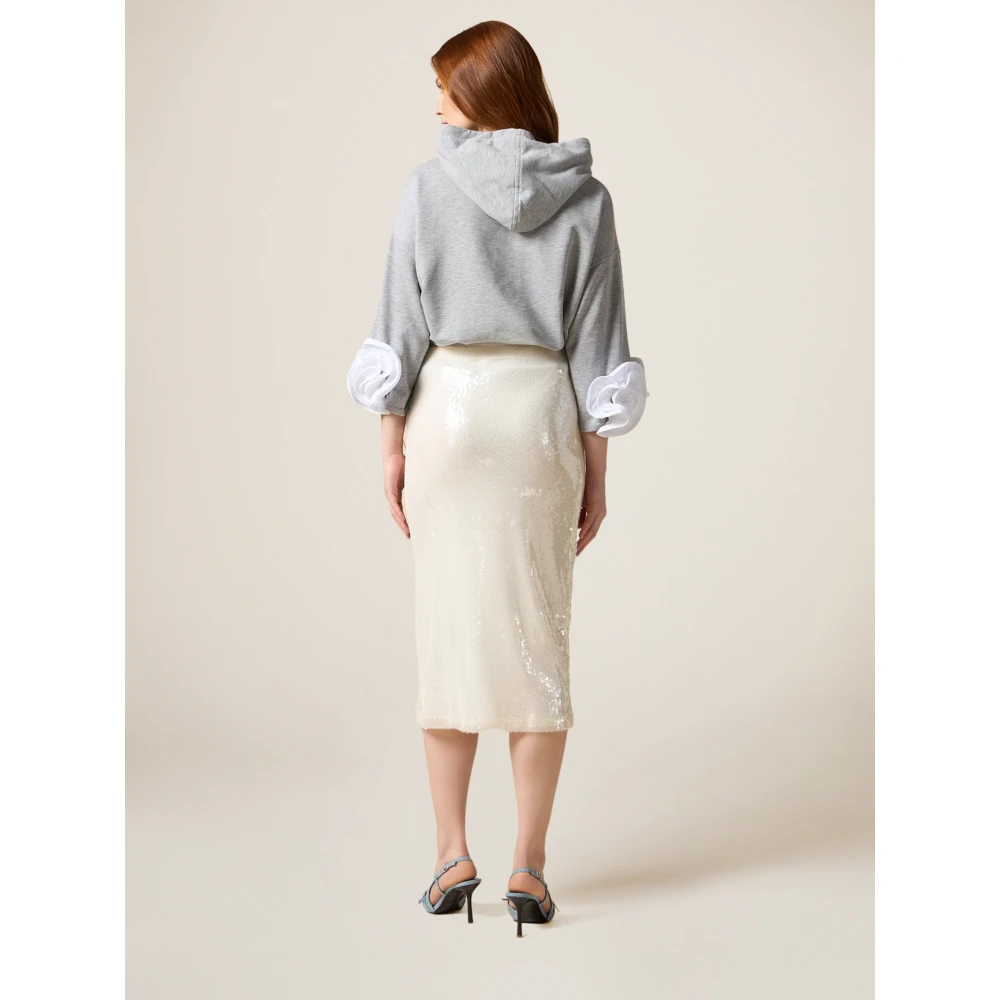 Oltre Pailletten Tule Rok White Dames