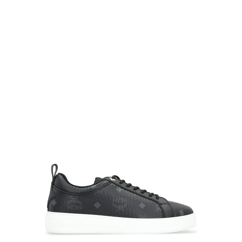 MCM Visetos Monogram Low-Top Sneakers Dames Schoenen Zwart