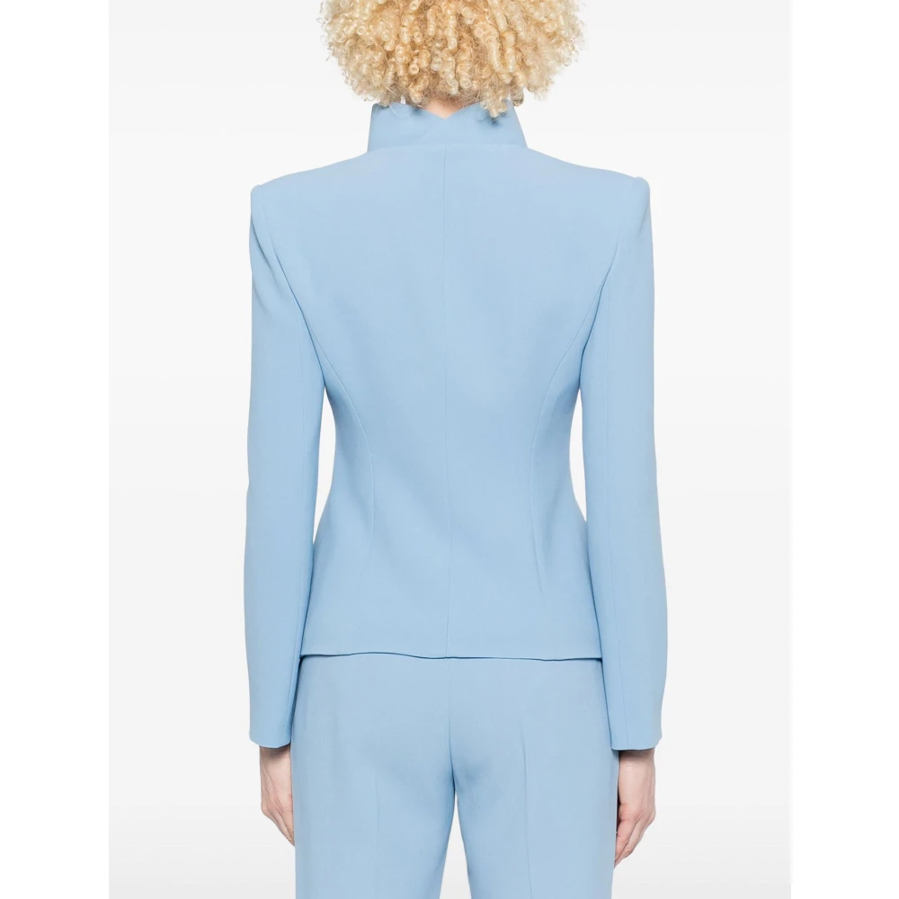 Emporio Armani Blauwe Cady Crepe Blazer Blue Dames